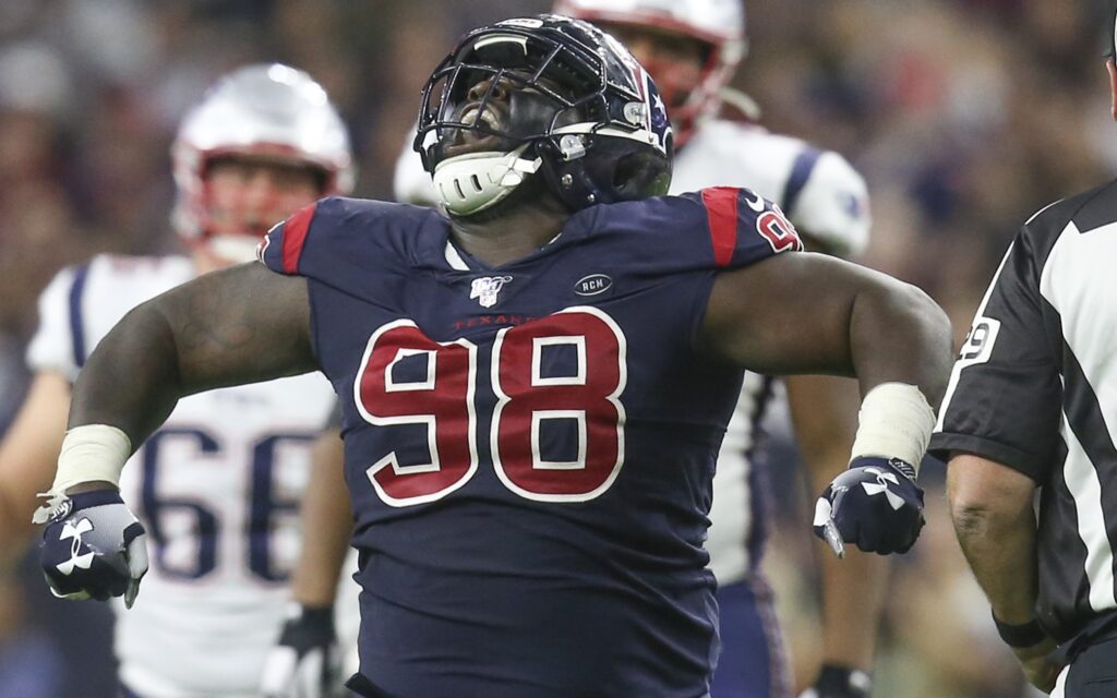 D.J. Reader celebrates a big play. Credit: Thomas Shea, USA TODAY Sports.