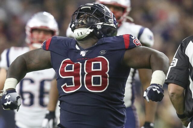 D.J. Reader celebrates a big play. Credit: Thomas Shea, USA TODAY Sports.