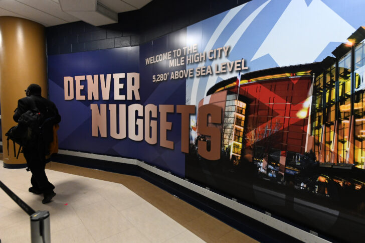 General view of elevation sign inside the Pepsi Center before game between the Milwaukee Bucks against the Denver Nuggets