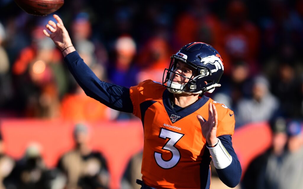 Drew Lock. Credit: Ron Chenoy, USA TODAY Sports.