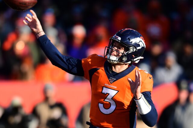 Drew Lock. Credit: Ron Chenoy, USA TODAY Sports.