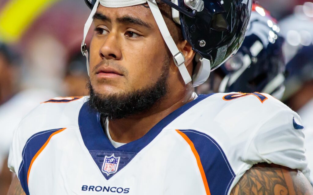 Kyle Peko in 2018 with the Broncos. Credit: Mark J. Rebilas, USA TODAY Sports.