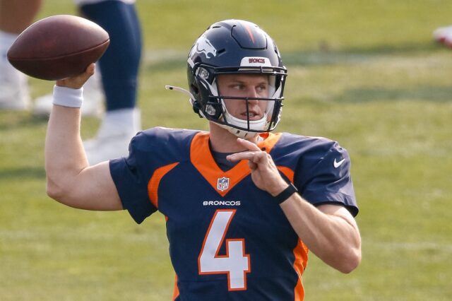 Brett Rypien in training camp. Credit: Isaiah J. Downing, USA TODAY Sports.