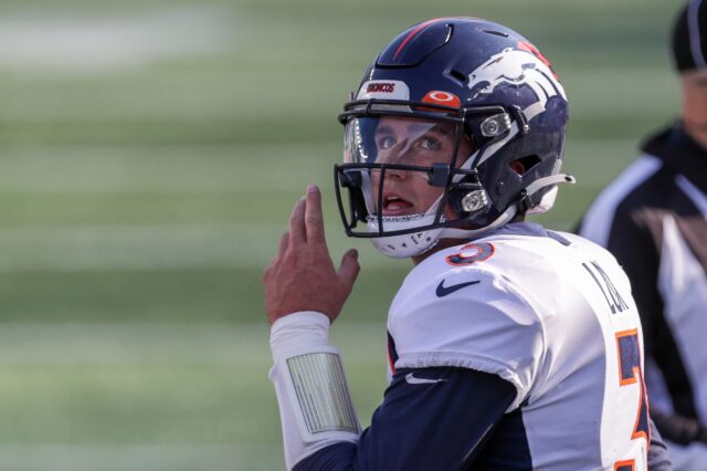 Drew Lock. Credit: Paul Rutherford, USA TODAY Sports.