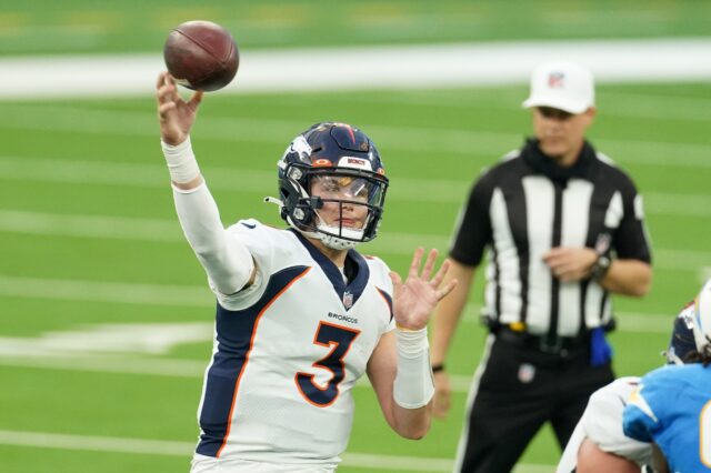 Drew Lock. Credit: Kirby Lee, USA TODAY Sports.