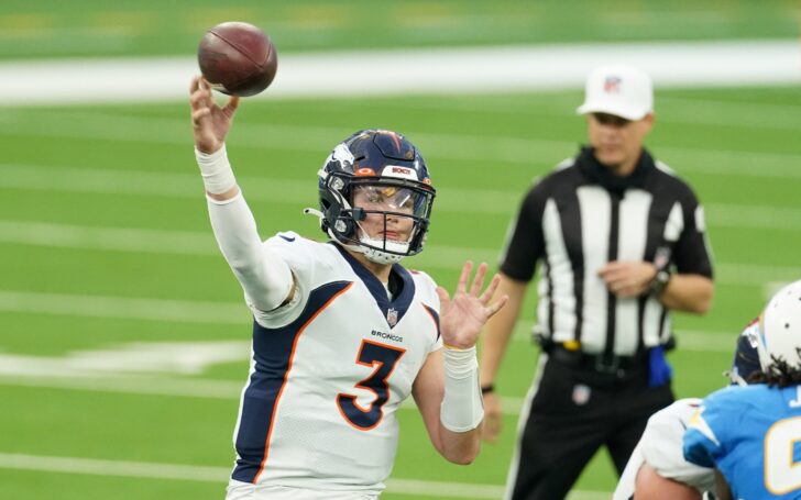 Drew Lock. Credit: Kirby Lee, USA TODAY Sports.