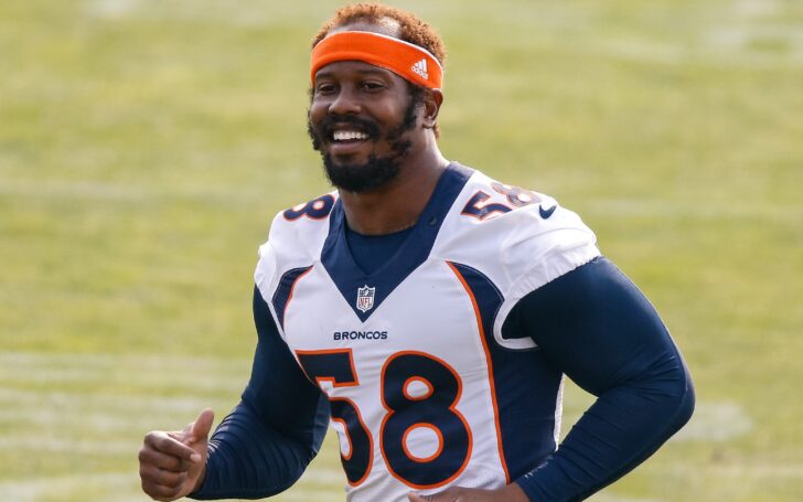 Von Miller in training camp. Credit: Isaiah J. Downing, USA TODAY Sports.