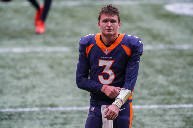 Drew Lock. Credit: Dale Zanine, USA TODAY Sports.