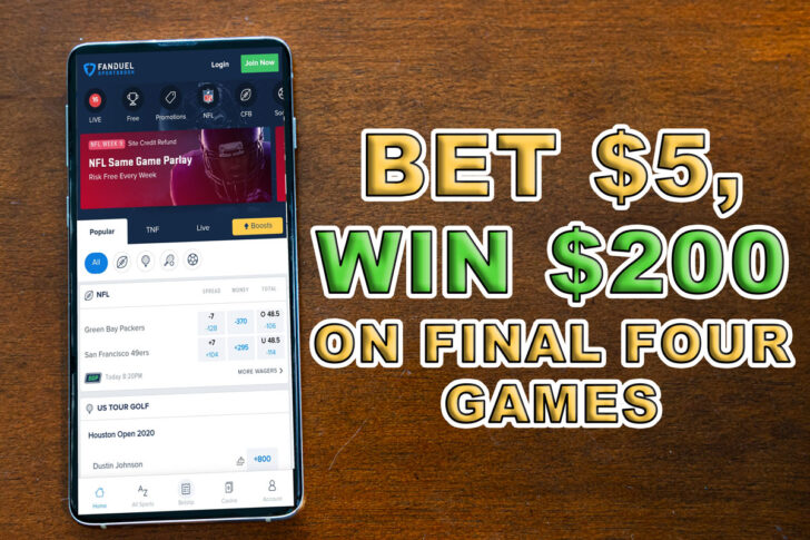 fanduel final four bet $5 win $200