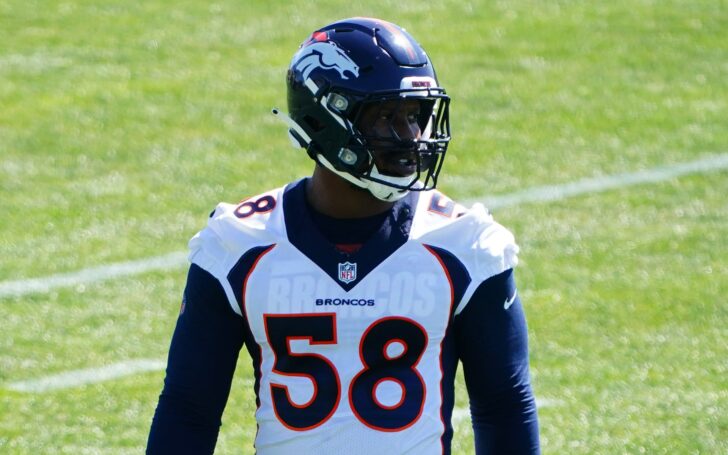 Von Miller at voluntary workouts in May. Credit: Ron Chenoy, USA TODAY Sports.