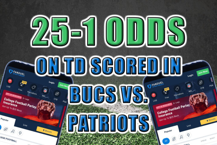 FanDuel Sportsbook GOAT Boost promo Buccaneers Patriots