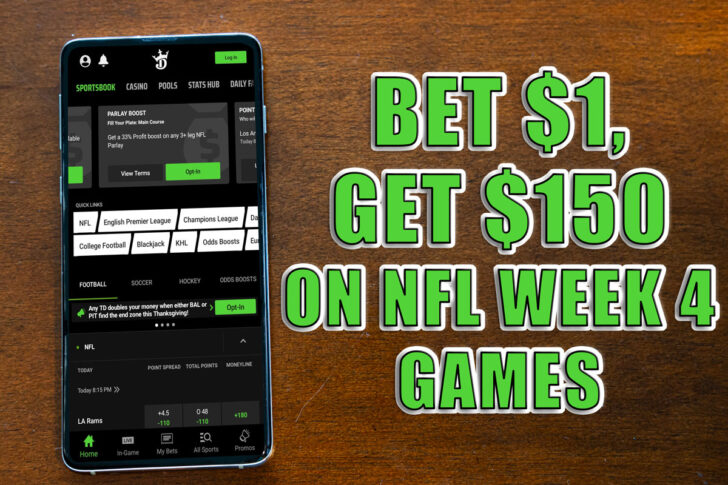 draftkings sportsbook promo nfl week 4