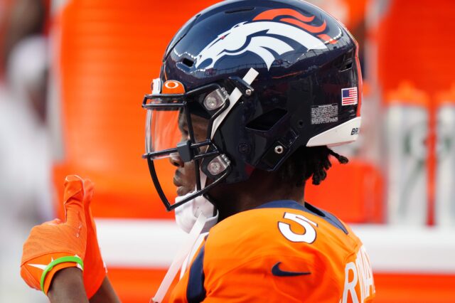 Teddy Bridgewater before Broncos' final preseason game. Credit: Ron Chenoy, USA TODAY Sports.