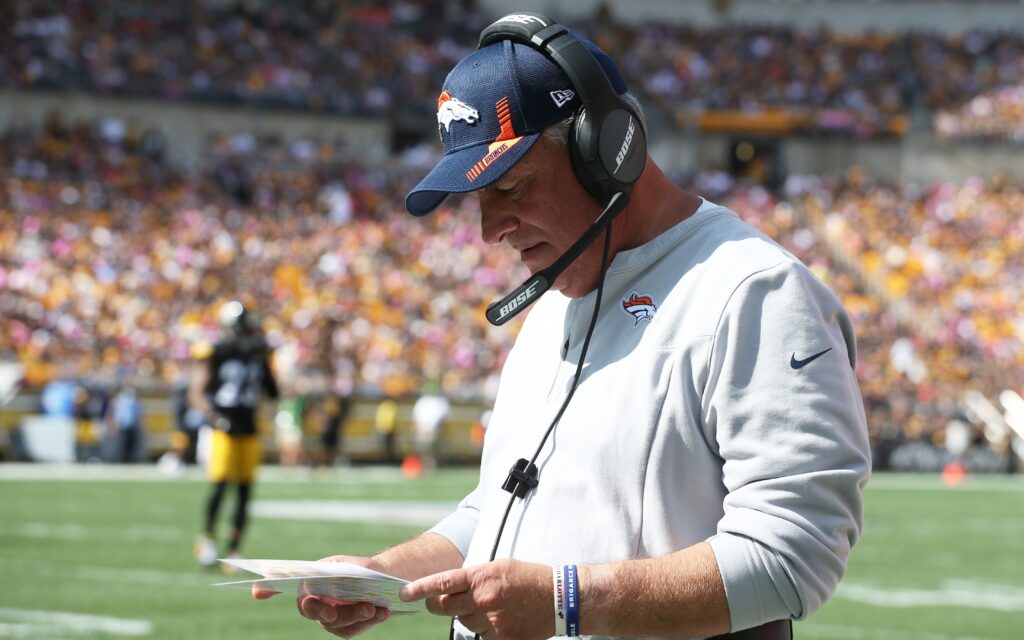 Vic Fangio on the sideline in Pittsburgh on Sunday. Credit: Charles LeClaire, USA TODAY Sports.