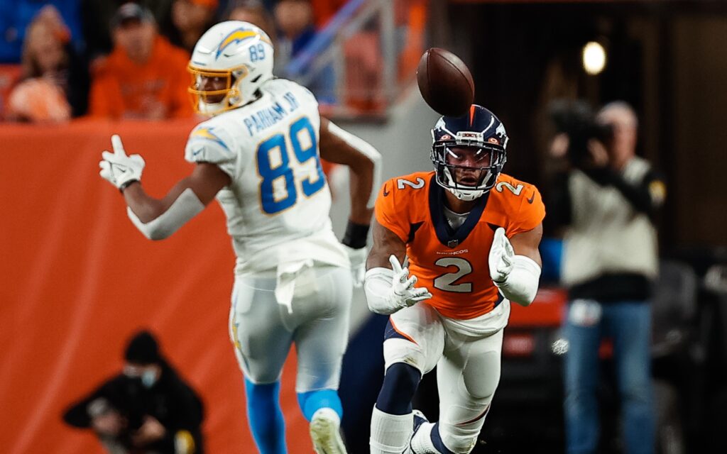 Patrick Surtain picks off his second pass of the game. Credit: Isaiah J. Downing, USA TODAY Sports.