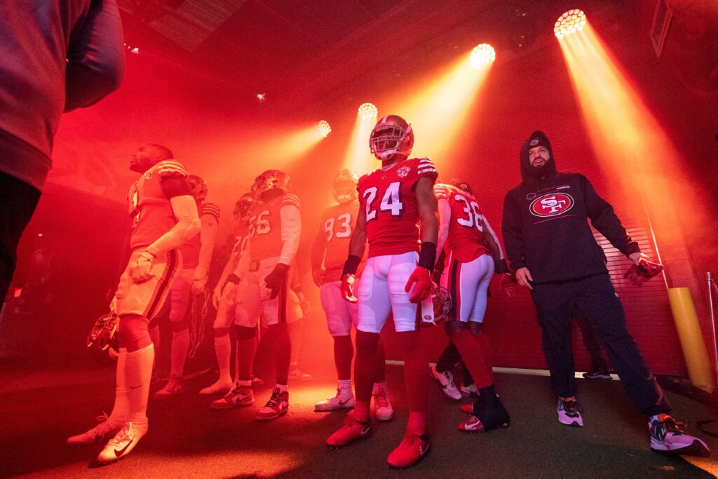 San Francisco 49ers defensive back K'Waun Williams (24) before the game against the Atlanta Falcons at Levi's Stadium.