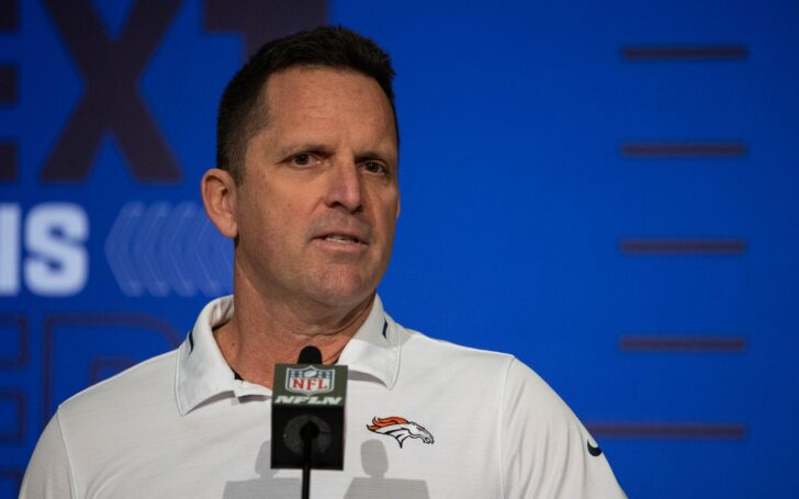 George Paton at the NFL Scouting Combine. Credit: Trevor Ruszkowski, USA TODAY Sports.