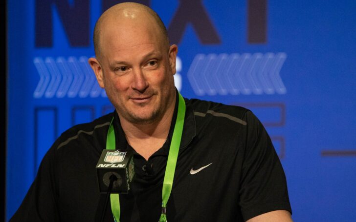 Nathaniel Hackett at the NFL Scouting Combine. Credit: Trevor Ruszkowski, USA TODAY Sports.