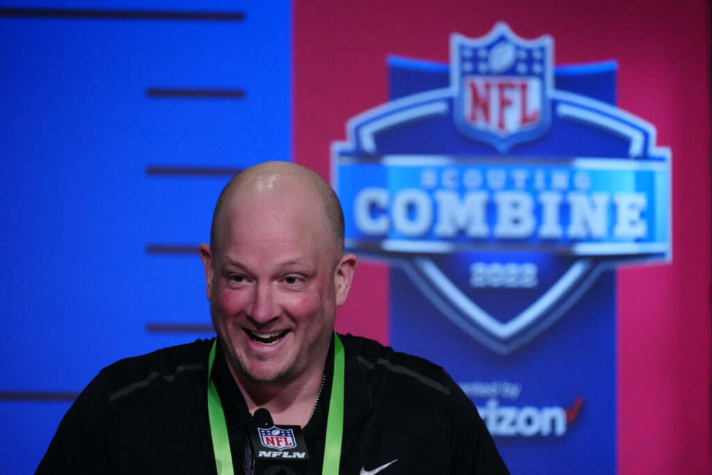 Denver Broncos coach Nathaniel Hackett during the NFL Combine at the Indiana Convention Center.