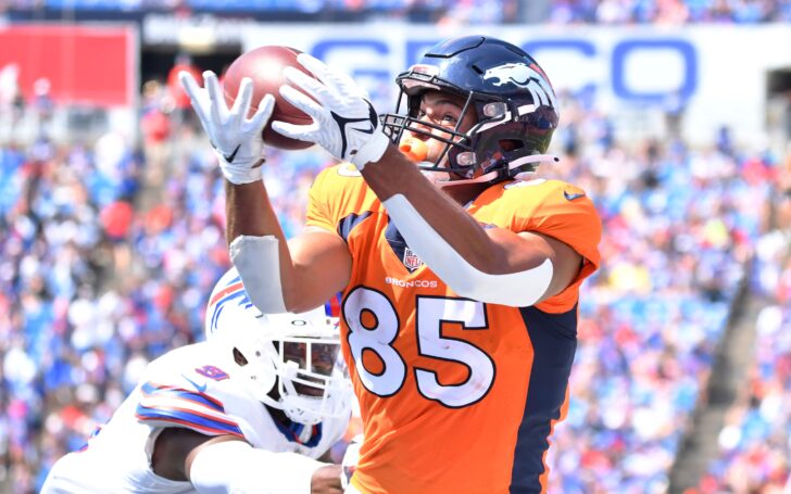 Albert Okwuegbunam on the should-be touchdown he caught but didn't get his feet in. Credit: Mark Koezny, USA TODAY Sports.