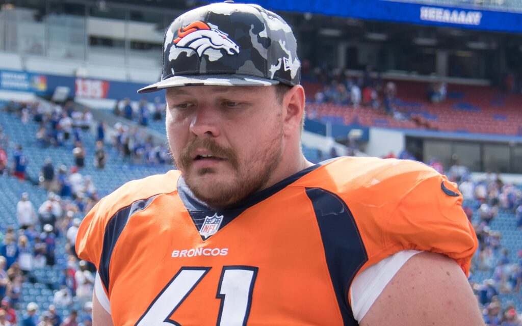 Graham Glasgow in Buffalo. Credit: Mark Konezny, USA TODAY Sports.