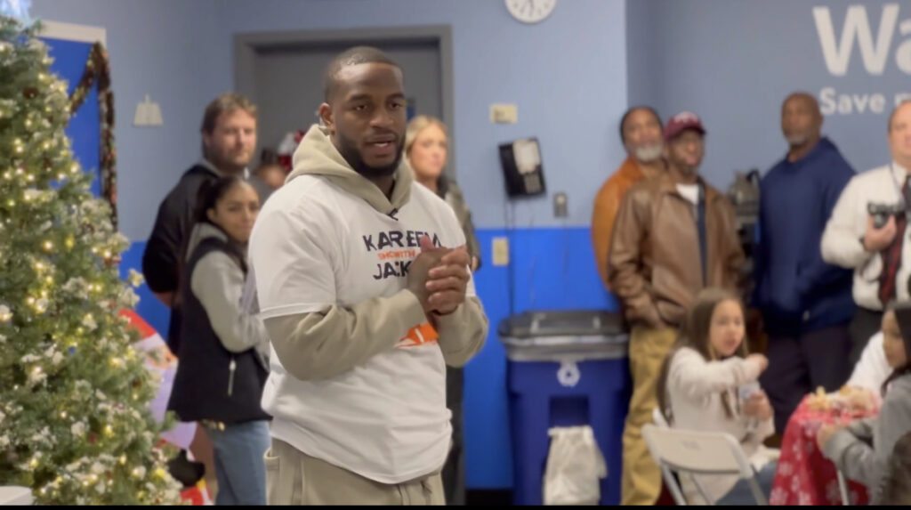 Denver Broncos Safety Kareem Jackson at his annual Shop With A Jock