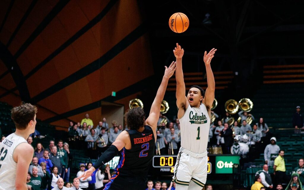 John Tonje's last-second 3-pointer was blocked. Credit: Isaiah J. Downing, USA TODAY Sports.