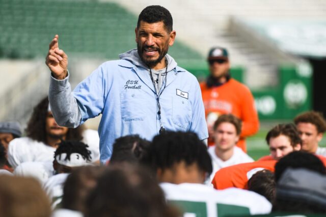 Jay Norvell in spring with his team.
