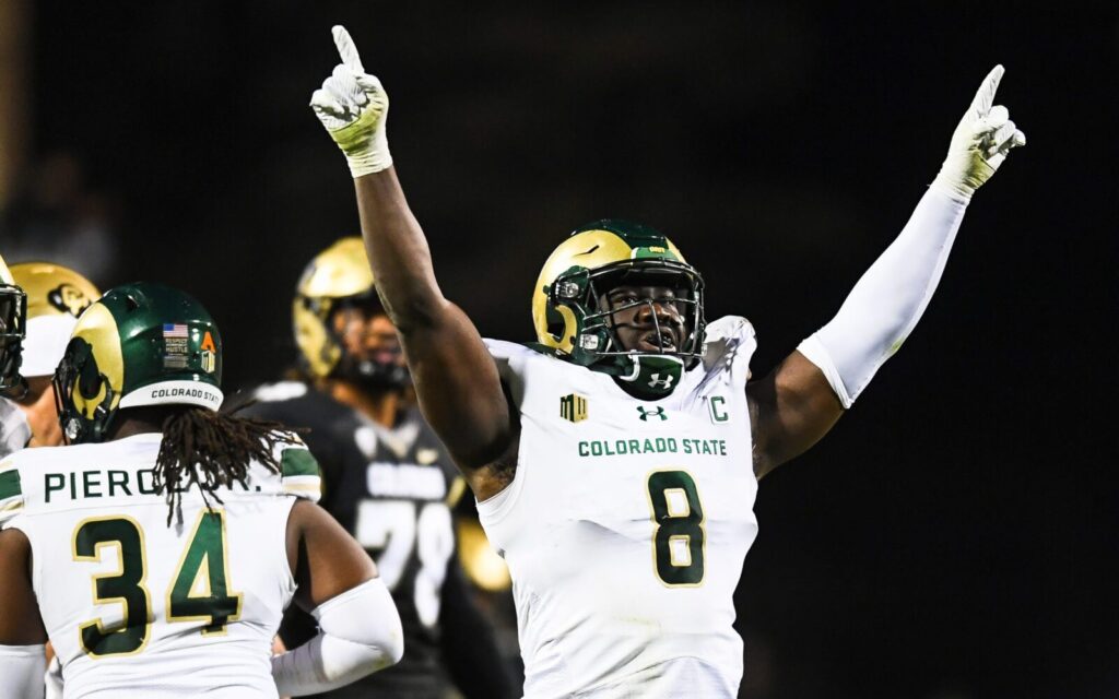 Mohamed Kamara celebrates a sack against CU.