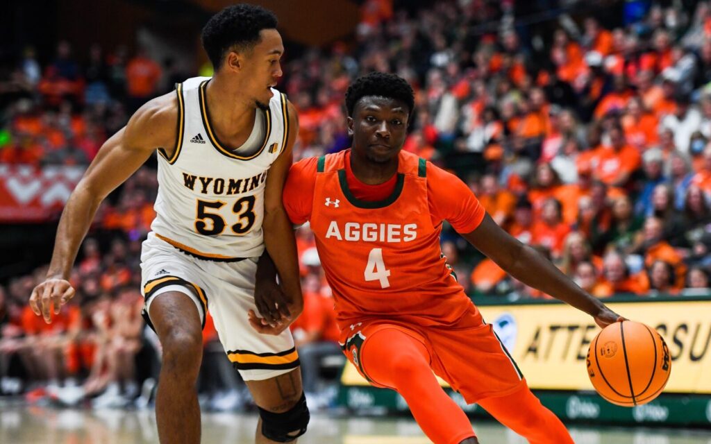 Stevens drive orange out against Wyoming.