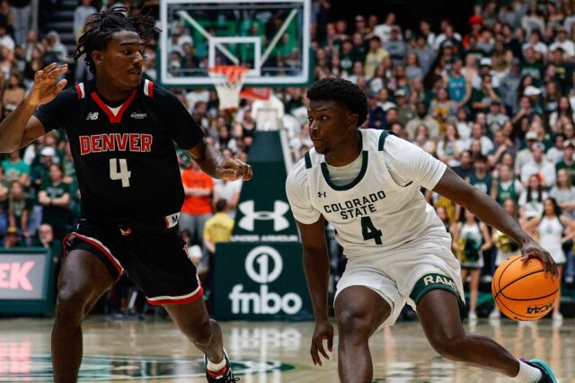 Colorado State's Isaiah Stevens against DU.