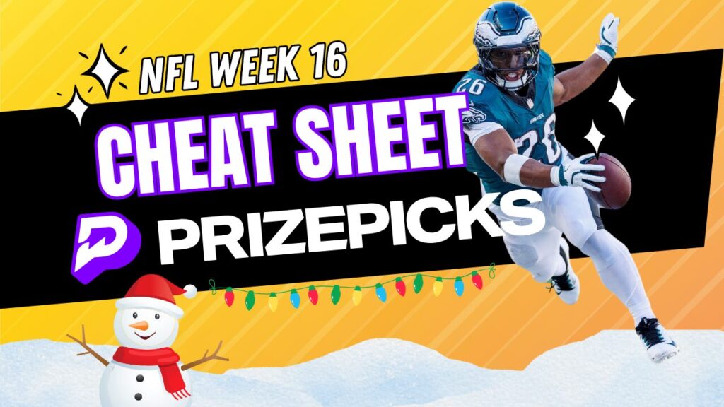 PrizePicks NFL Cheat Sheet Week 16