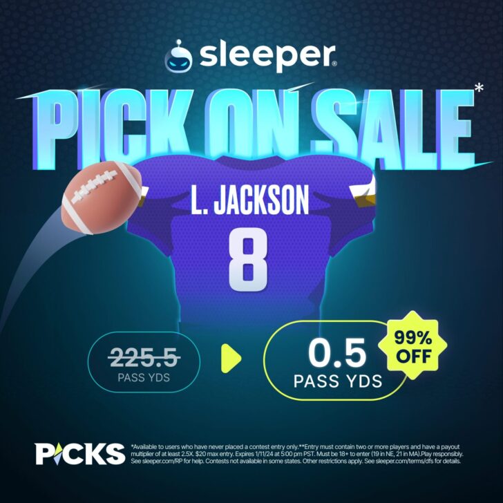 Lamar Jackson widlcard game promo on Sleeper