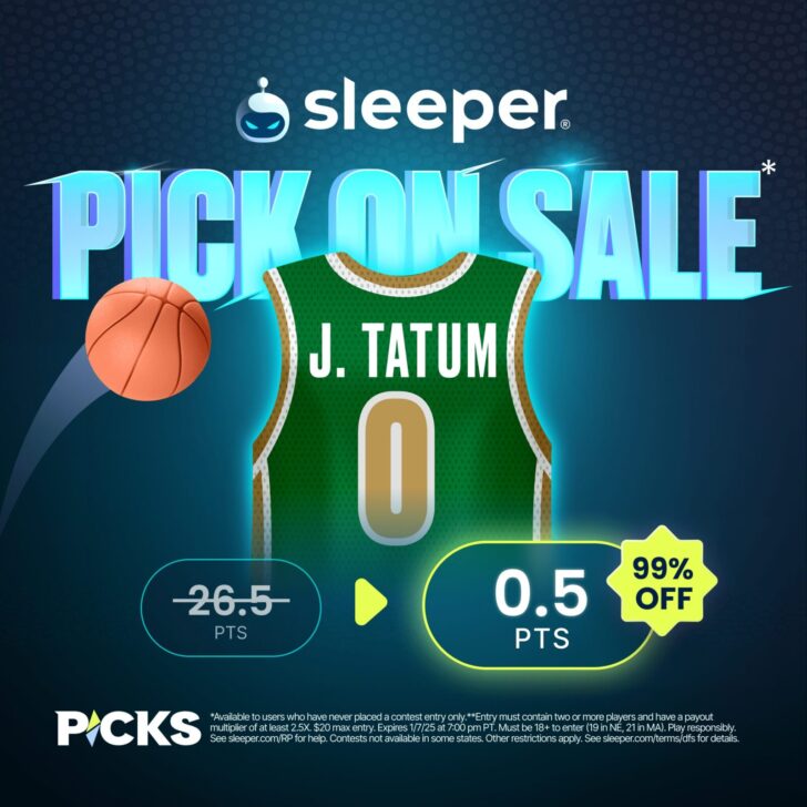 Sleeper Fantasy Free Pick offer on Jayson Tatum