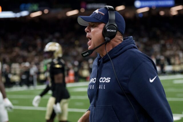 Sean Payton on the sidelines against the Saints in preseason.