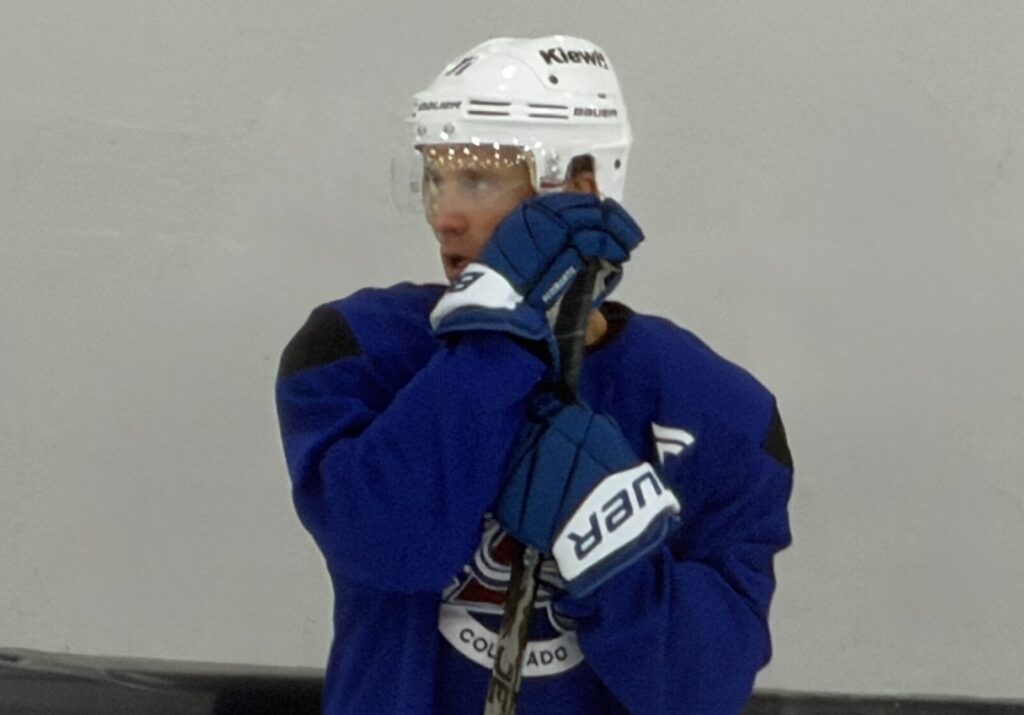 Jaden Schwartz at Avalanche training camp on Sept. 18, 2026