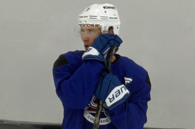Jaden Schwartz at Avalanche training camp on Sept. 18, 2026